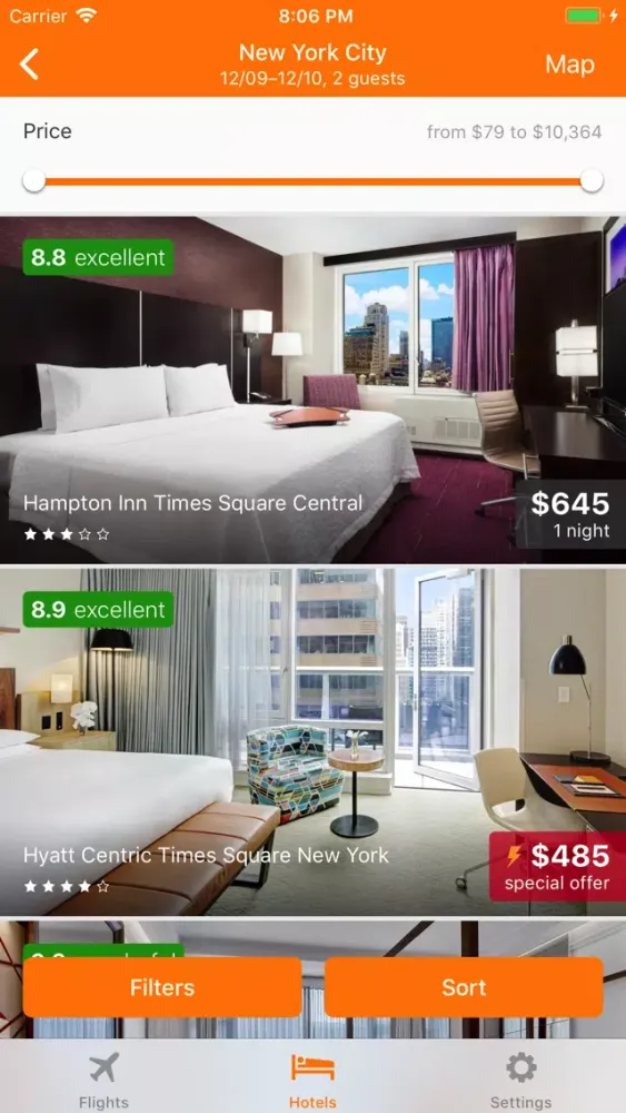 Captures d'écran de SAFR - cheap flights and hotel