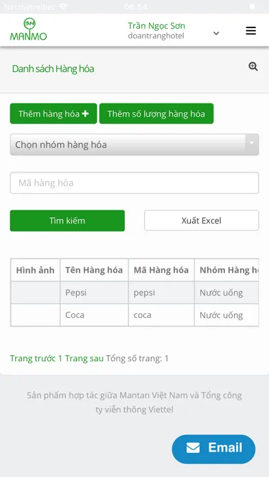 Capturas de tela do Quản lý cơ sở lưu trú ManMo3H
