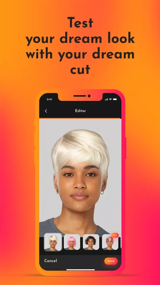 Tangkapan skrin Hairstyle & Haircut Try On