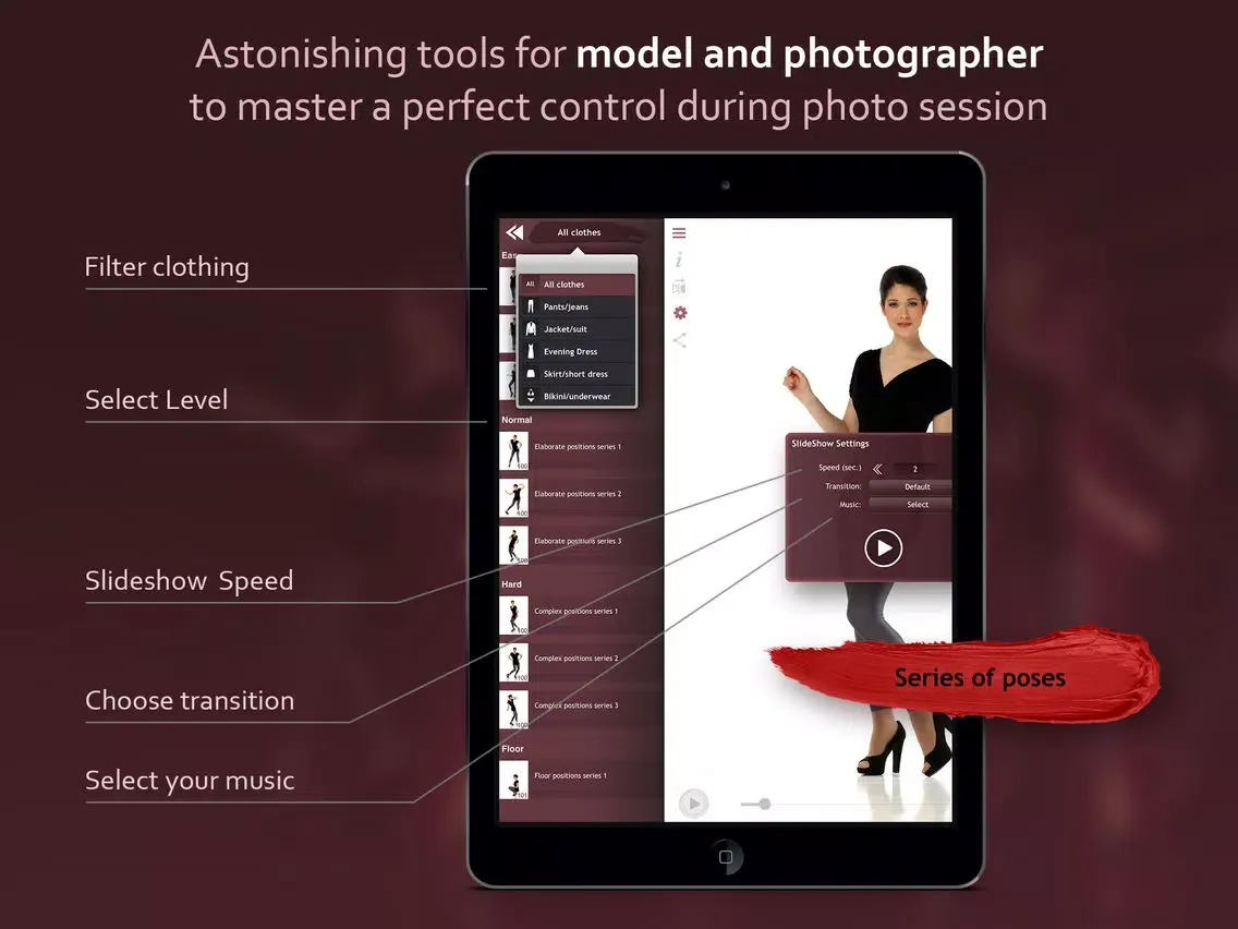 Model 1001 Poses iPad  Screenshots