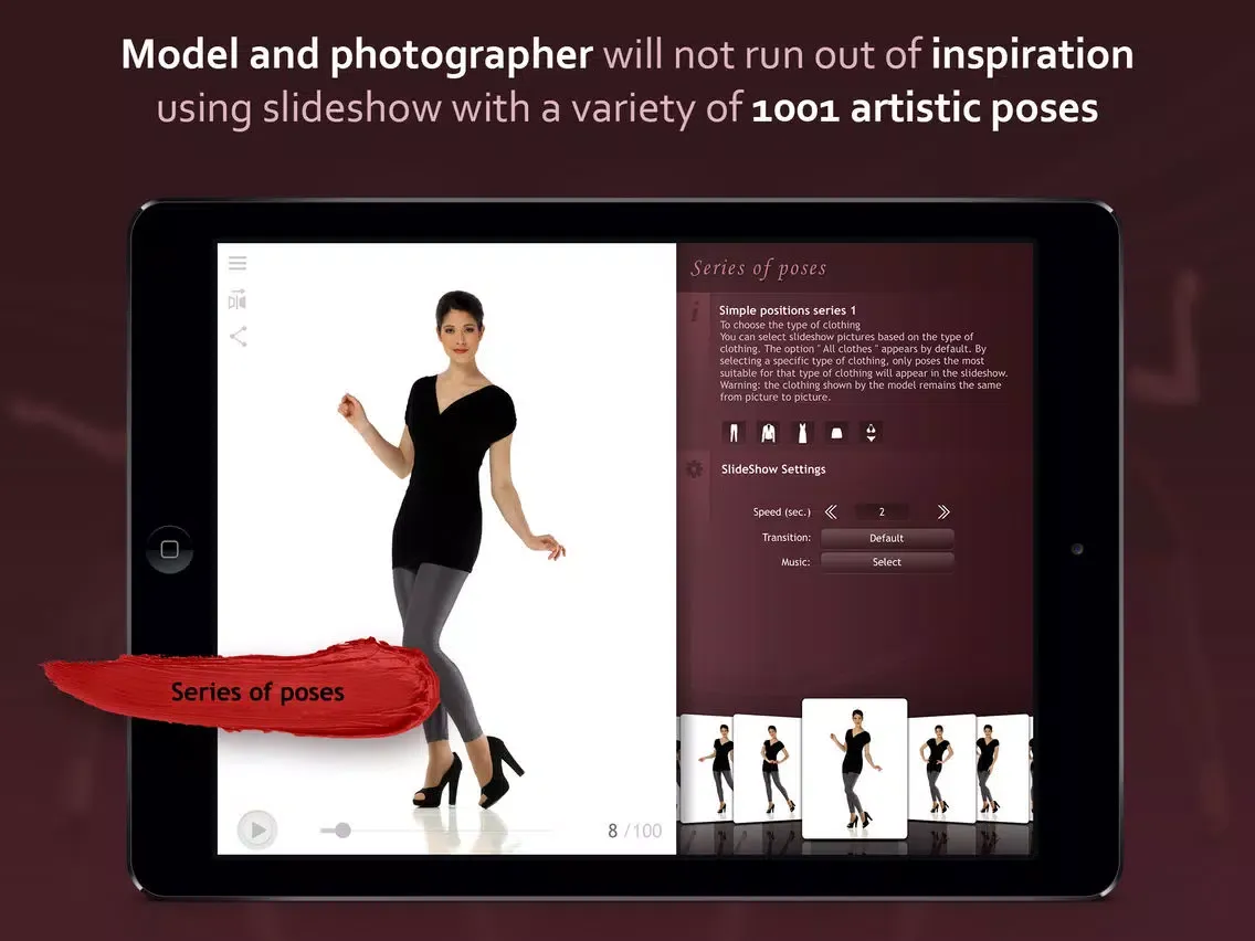 Model 1001 Poses iPad  Screenshots