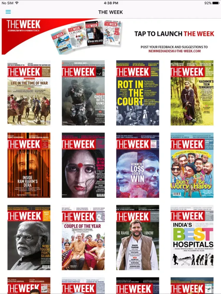 THE WEEK iPad  سکرین شاٹس
