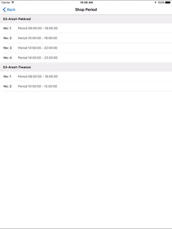 Tangkapan layar Manpower Mobile timesheet iPad 