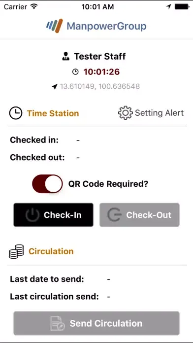 Tangkapan layar Manpower Mobile timesheet