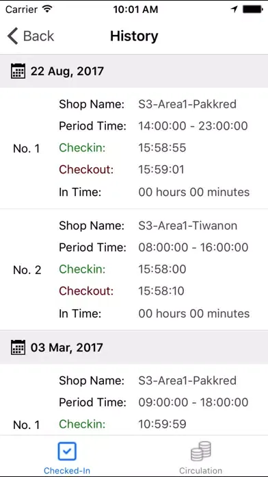 Tangkapan layar Manpower Mobile timesheet
