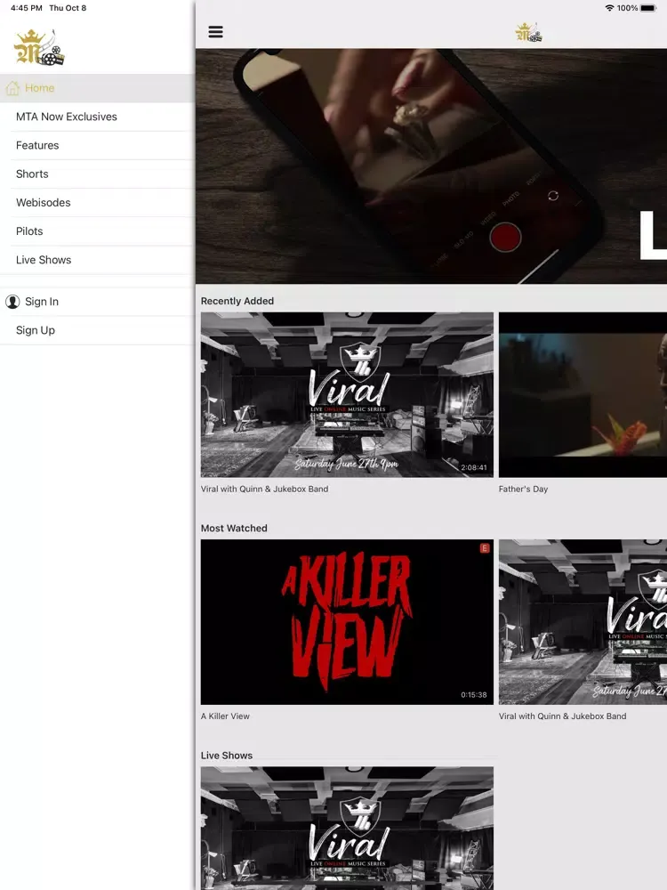 ภาพหน้าจอของ MTA Now iPad 