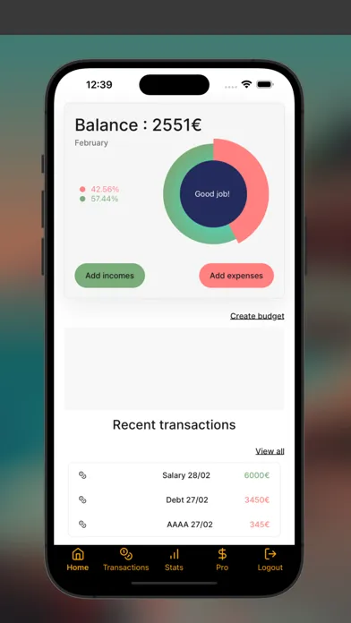 Ảnh chụp màn hình của Avocado Expense Tracker