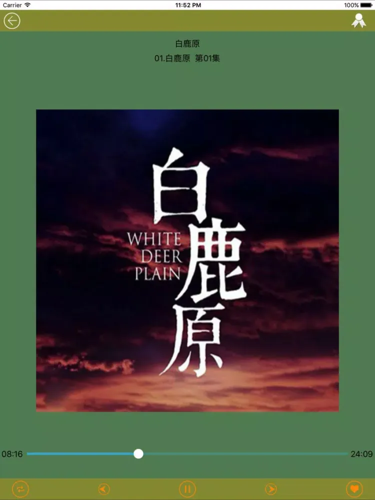 白鹿原有声小说 iPad 应用截图