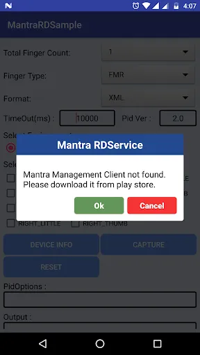 Mantra RD Service Screenshots