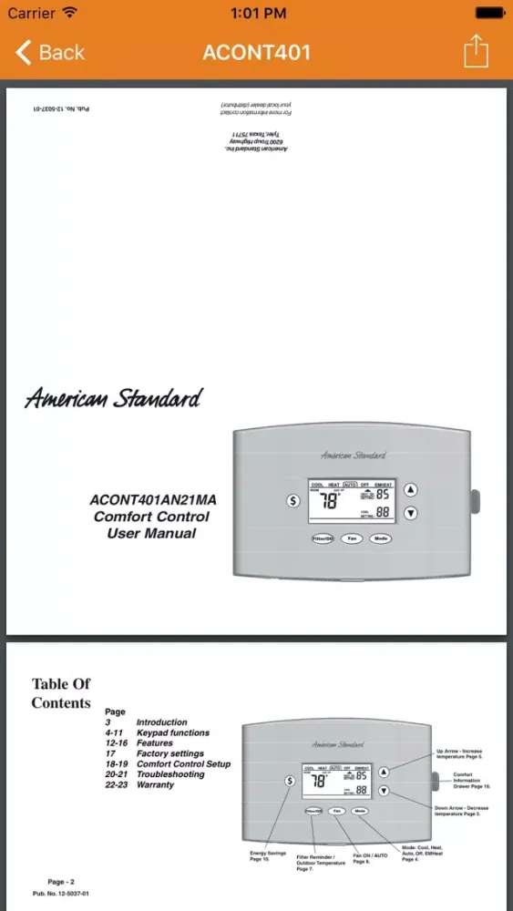 Скриншоты HVAC Thermostats by Manuals A to Z