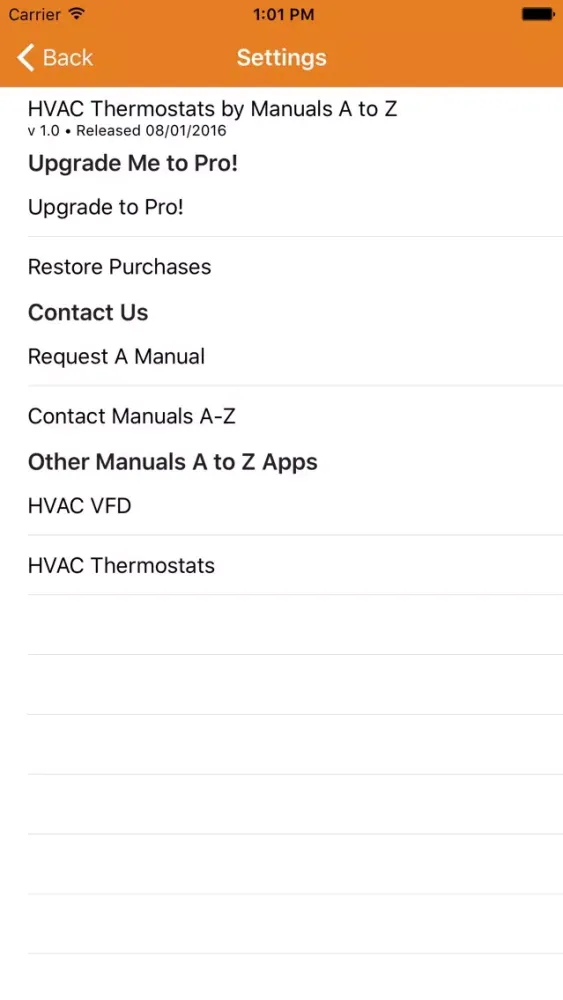 Скриншоты HVAC Thermostats by Manuals A to Z