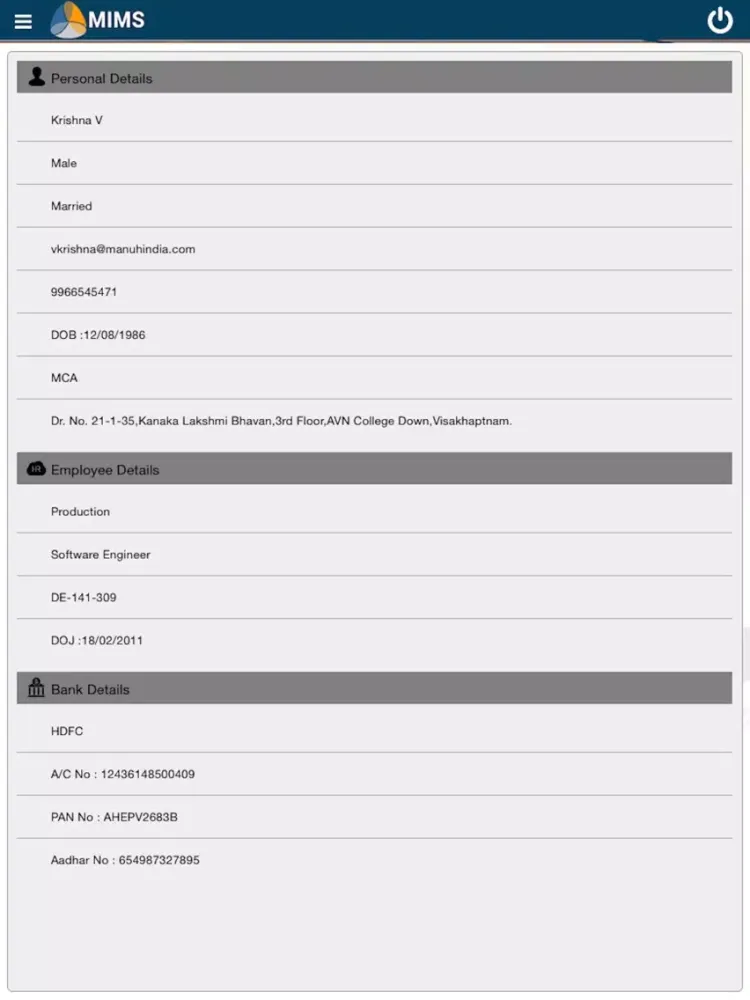 Manuh MIMS iPad 应用截图