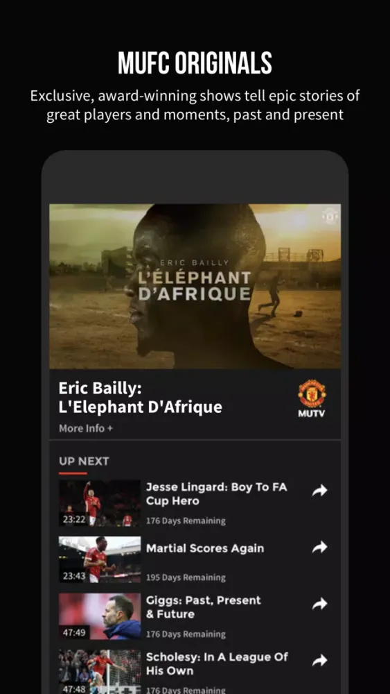 Tangkapan skrin MUTV - Manchester United TV