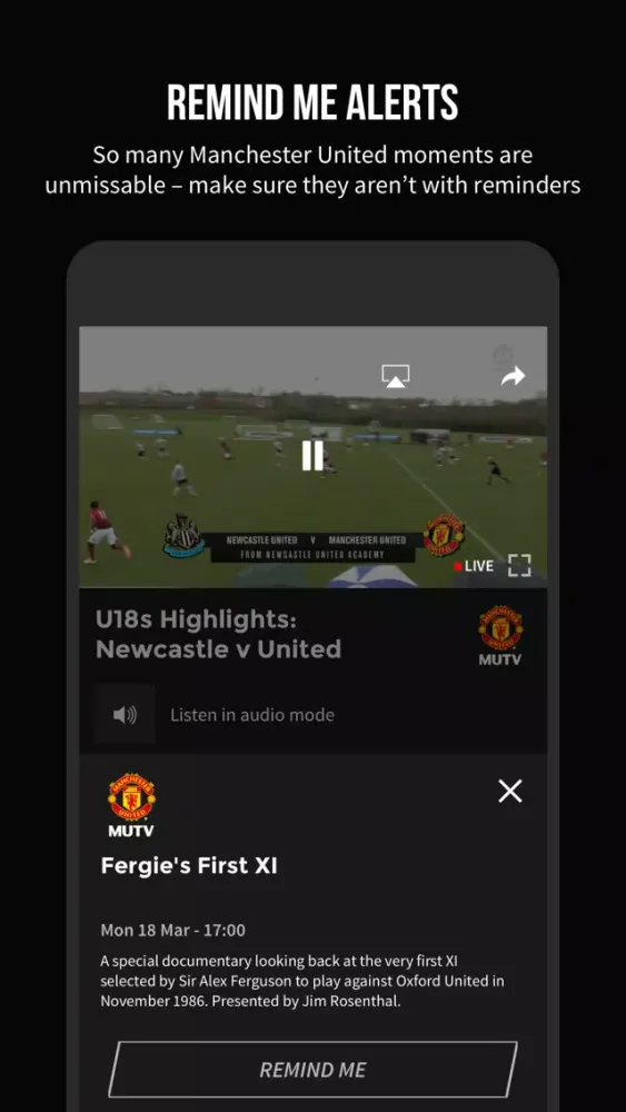 Tangkapan skrin MUTV - Manchester United TV