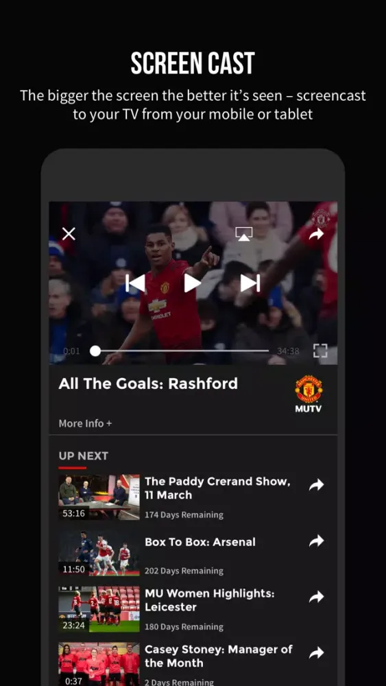 Tangkapan skrin MUTV - Manchester United TV