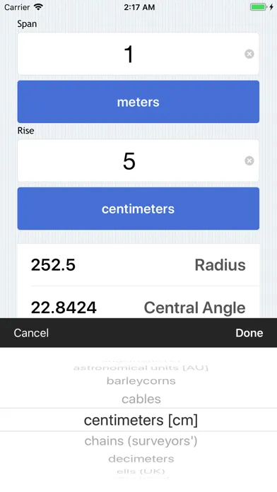 Capturas de pantalla de Radius Calculator