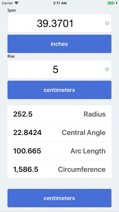 Capturas de pantalla de Radius Calculator