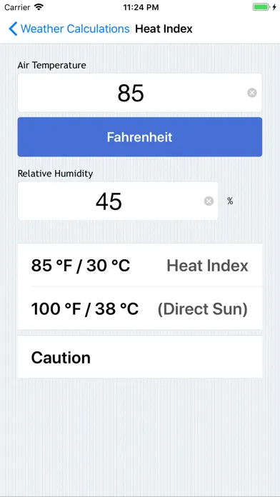 Screenshot di Weather Calculations