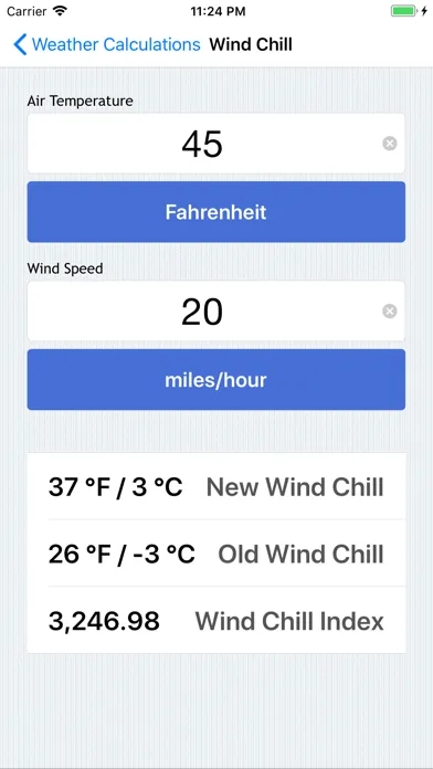 Screenshot di Weather Calculations
