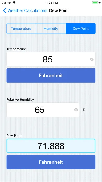 Screenshot di Weather Calculations