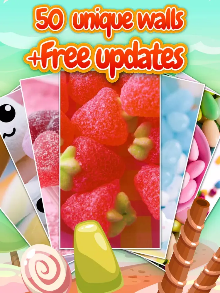 Lockscreen Design with Sweet Candy Frames iPad  स्क्रीनशॉट
