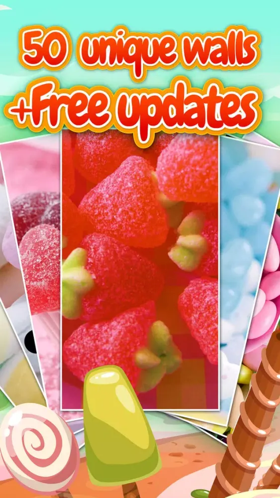 Lockscreen Design with Sweet Candy Frames स्क्रीनशॉट