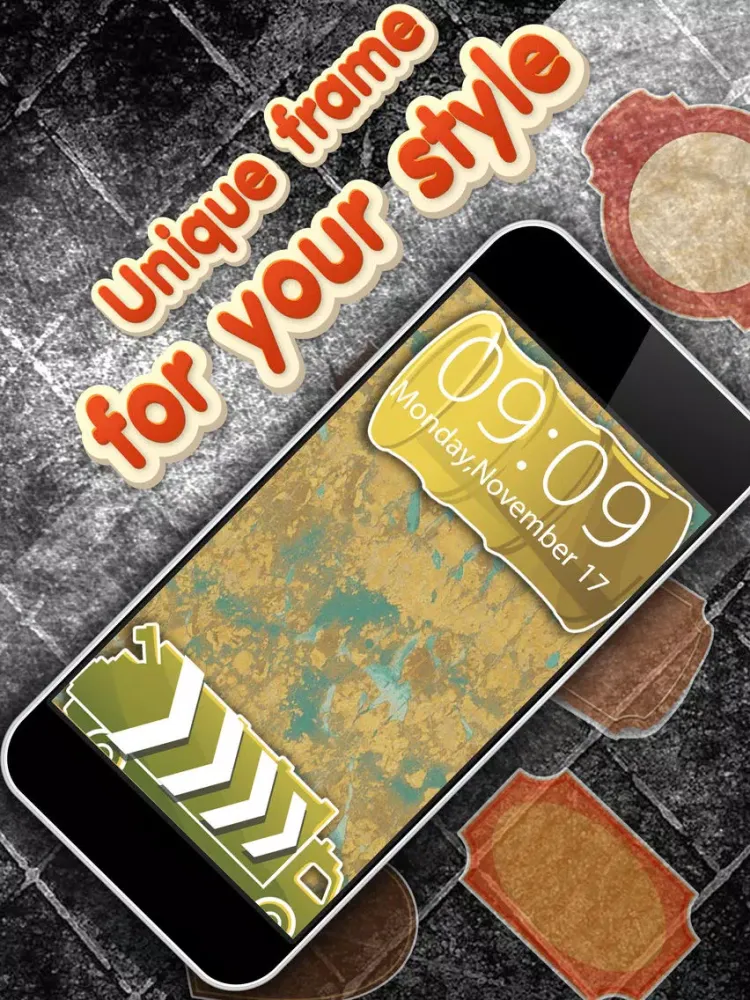 صور Lock Screen Maker with Grunge Frame Style Pro iPad 