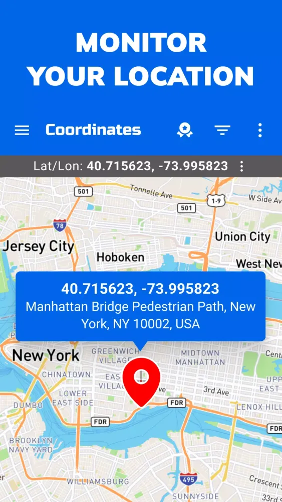 GPS Coordinates Screenshots