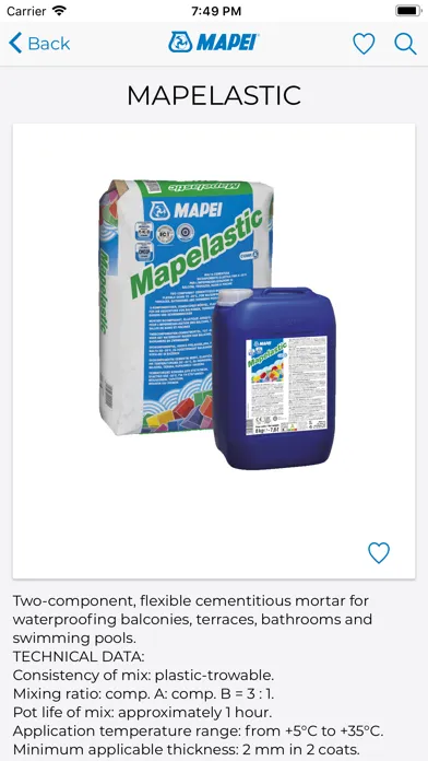 Captures d'écran de Mapei App