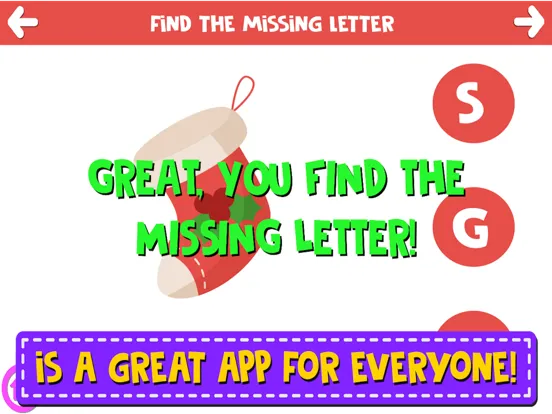 Capturas de tela do Find The Missing Letter iPad 