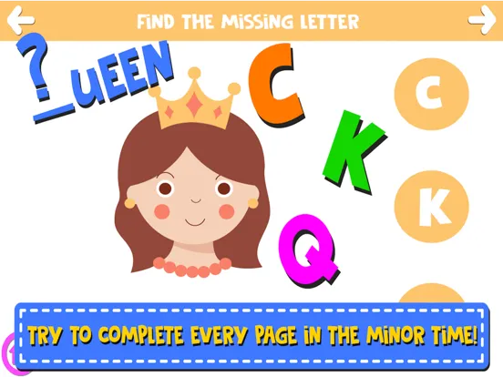 Capturas de tela do Find The Missing Letter iPad 