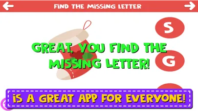 Capturas de tela do Find The Missing Letter