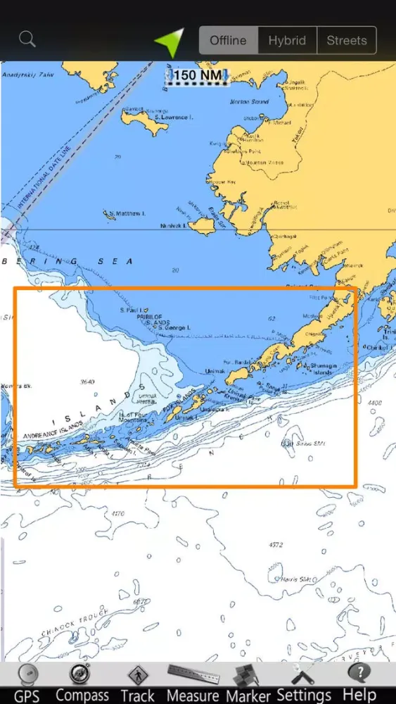 Zrzuty ekranu Aleutian Island Nautical Chart