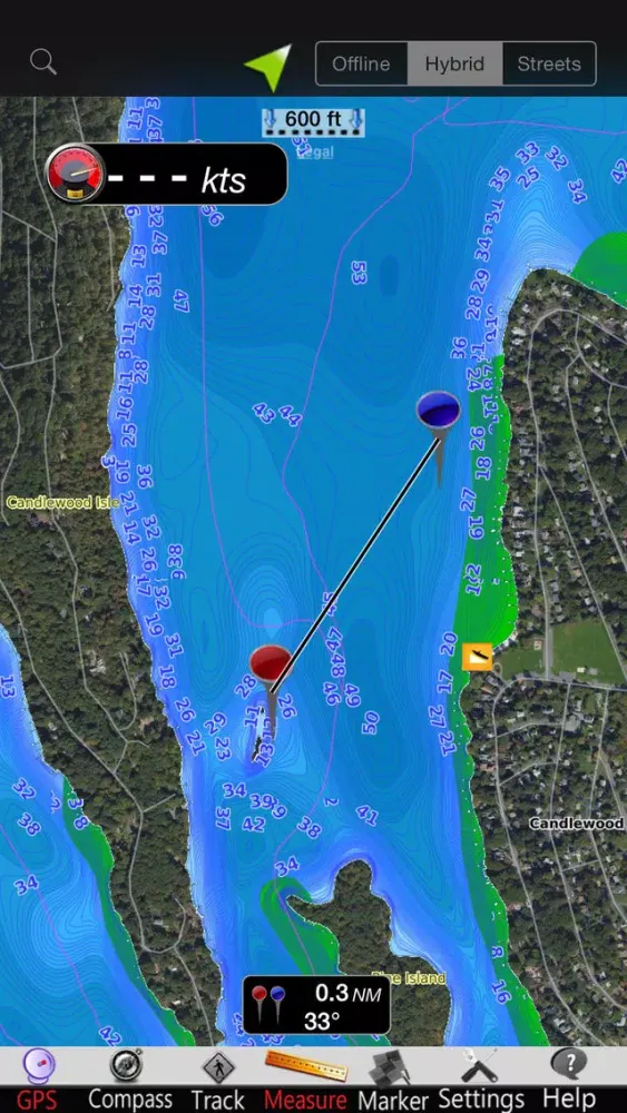 Capturas de tela do Candlewood Lake GPS Charts