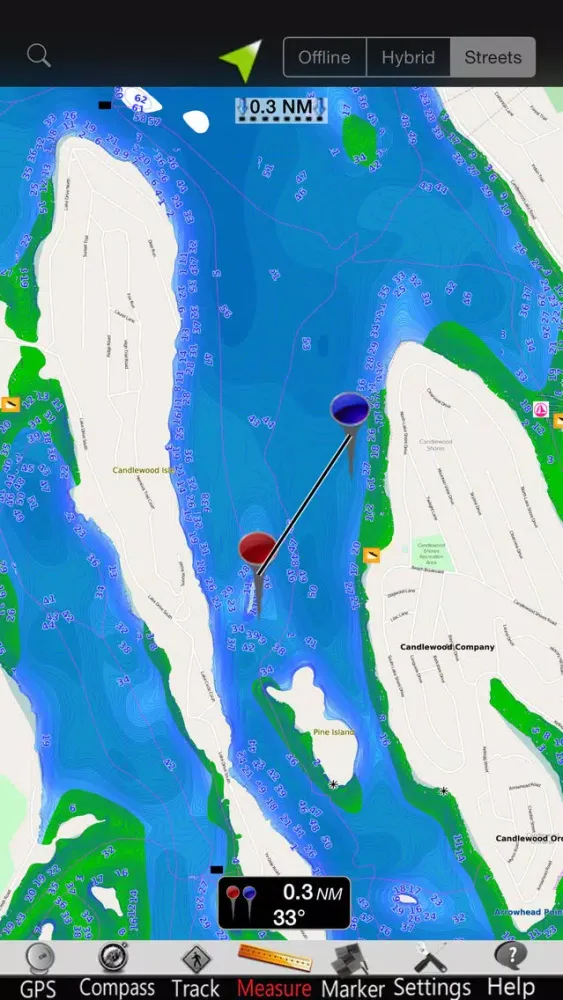 Capturas de tela do Candlewood Lake GPS Charts