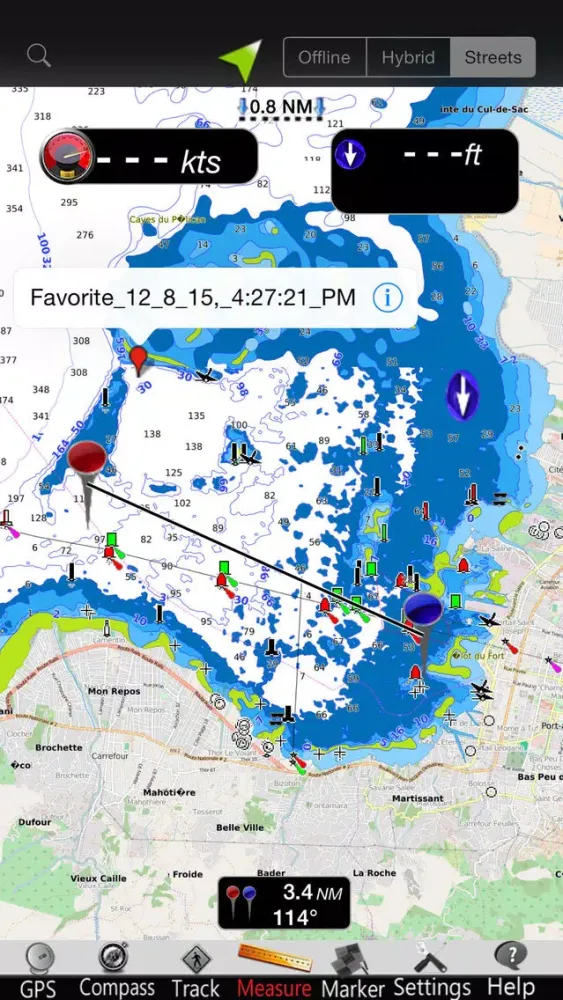 Tangkapan skrin Bahamas Caribbean GPS Charts