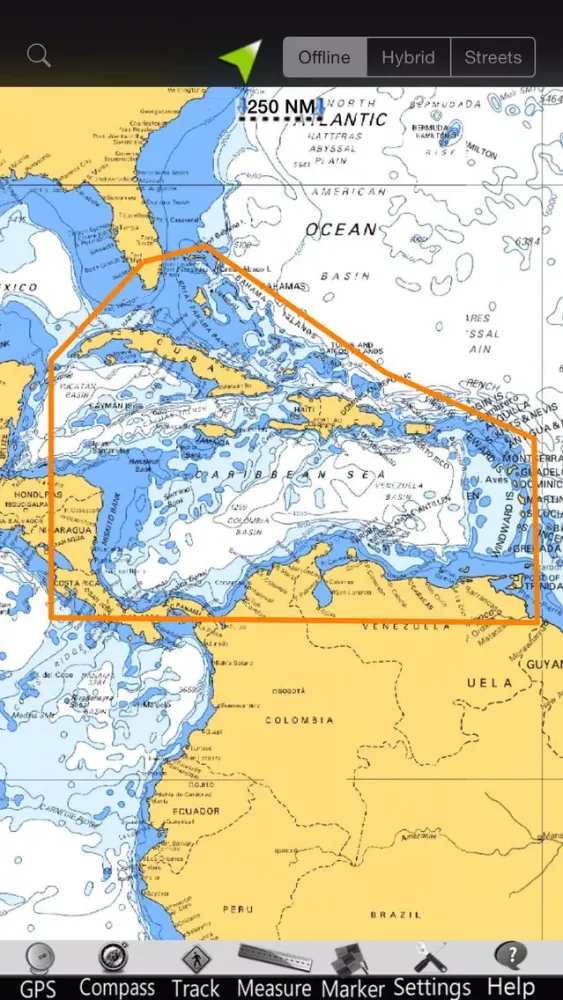 Tangkapan skrin Bahamas Caribbean GPS Charts