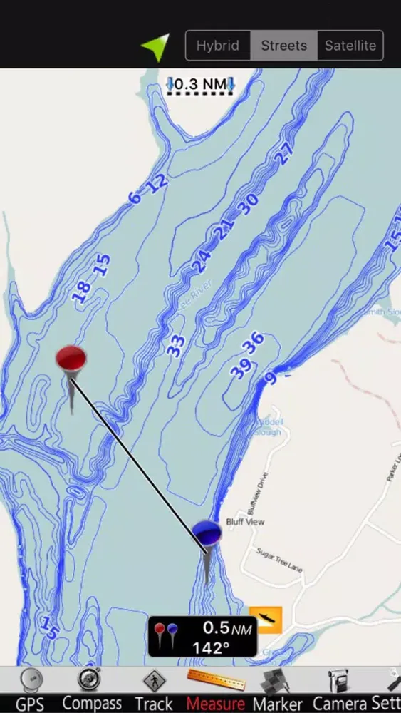 Capturas de tela do Chickamauga GPS Fishing Charts