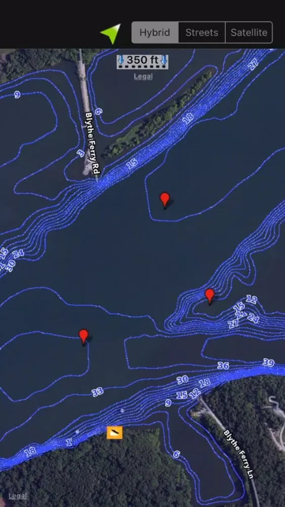 Capturas de tela do Chickamauga GPS Fishing Charts