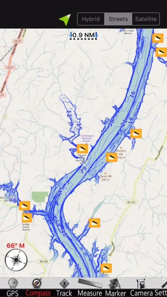 Capturas de tela do Chickamauga GPS Fishing Charts