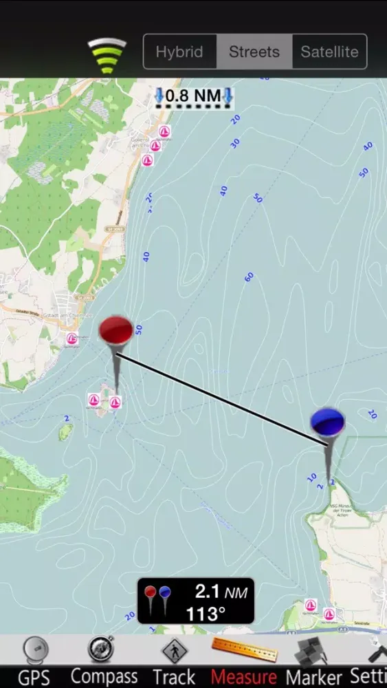 Tangkapan skrin Chiemsee GPS Nautical charts