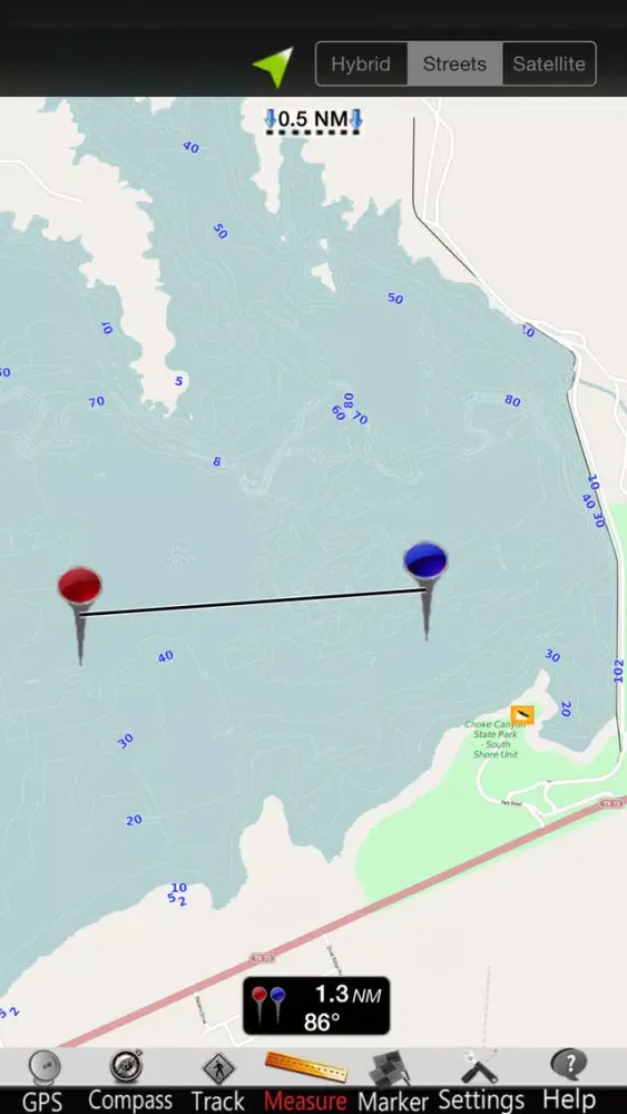 تصاویر Choke Canyon Lake GPS Charts