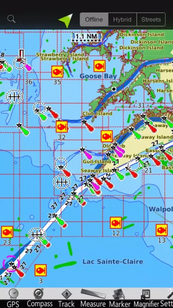 Capturas de tela do St. Clair GPS Nautical Charts