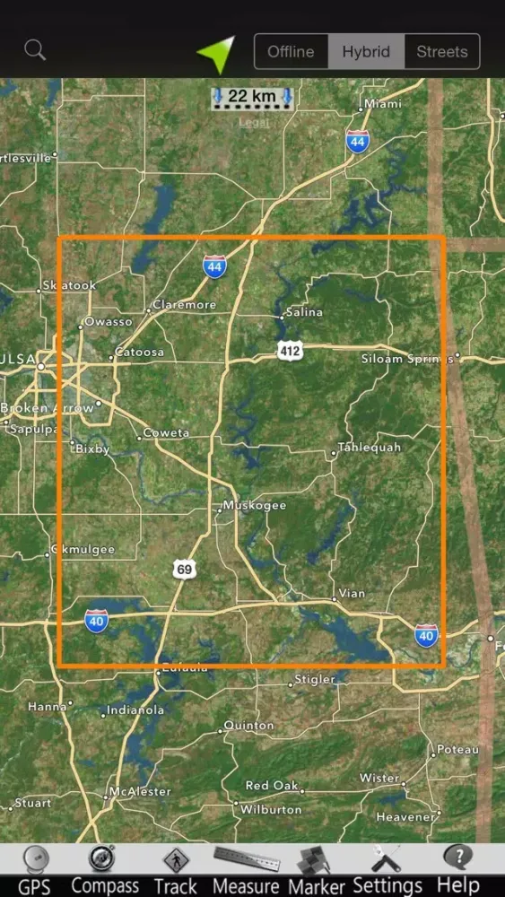 Tangkapan skrin Fort Gibson Lake GPS Charts