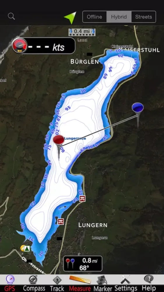 Ảnh chụp màn hình của Lungern - Sarnen lakes Charts