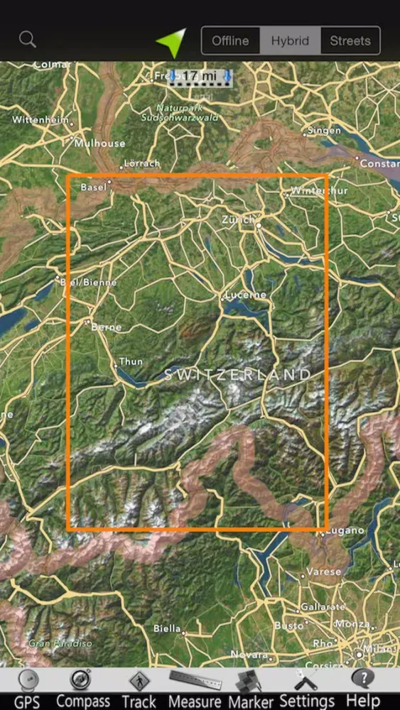 Ảnh chụp màn hình của Lungern - Sarnen lakes Charts