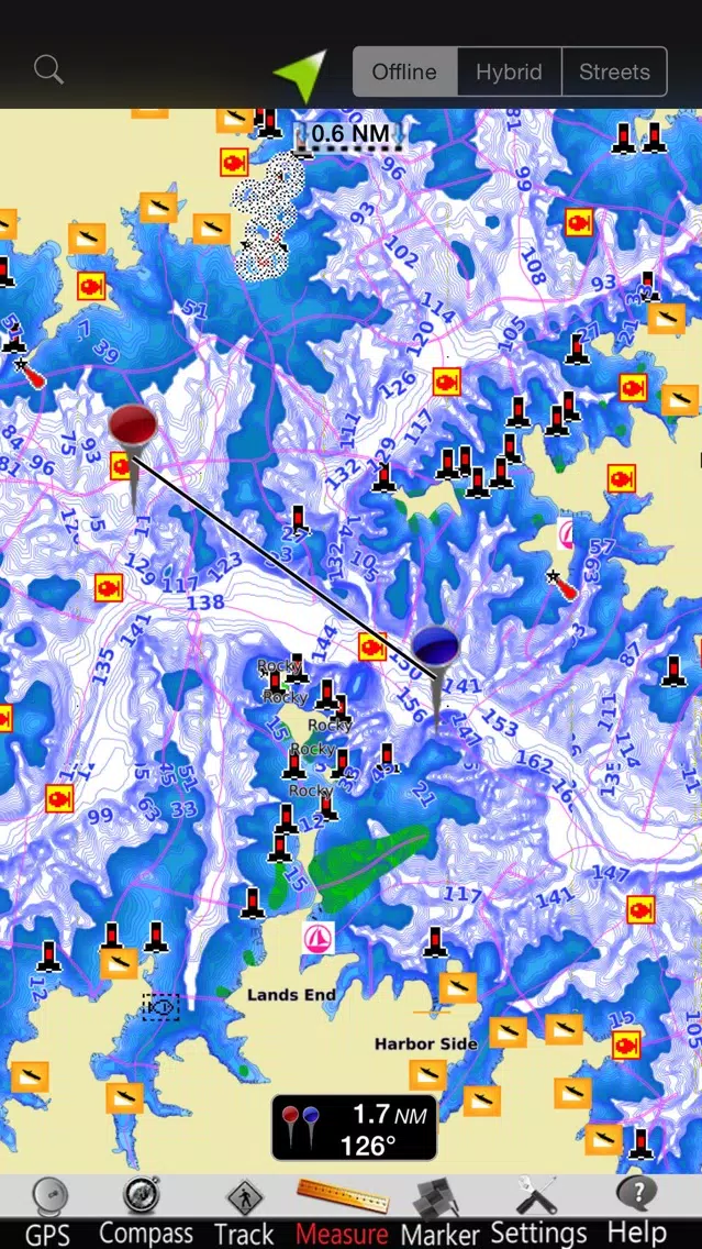 Murray lake GPS nautical Chart Screenshots