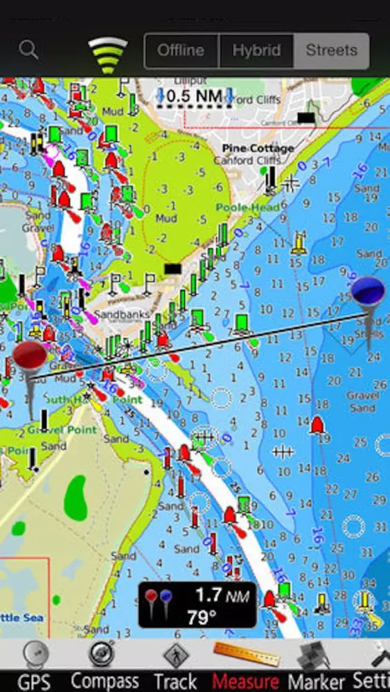 Tangkapan skrin England SW GPS Nautical Charts