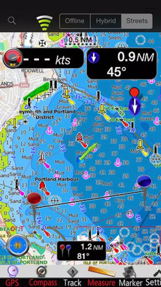 Tangkapan skrin England SW GPS Nautical Charts