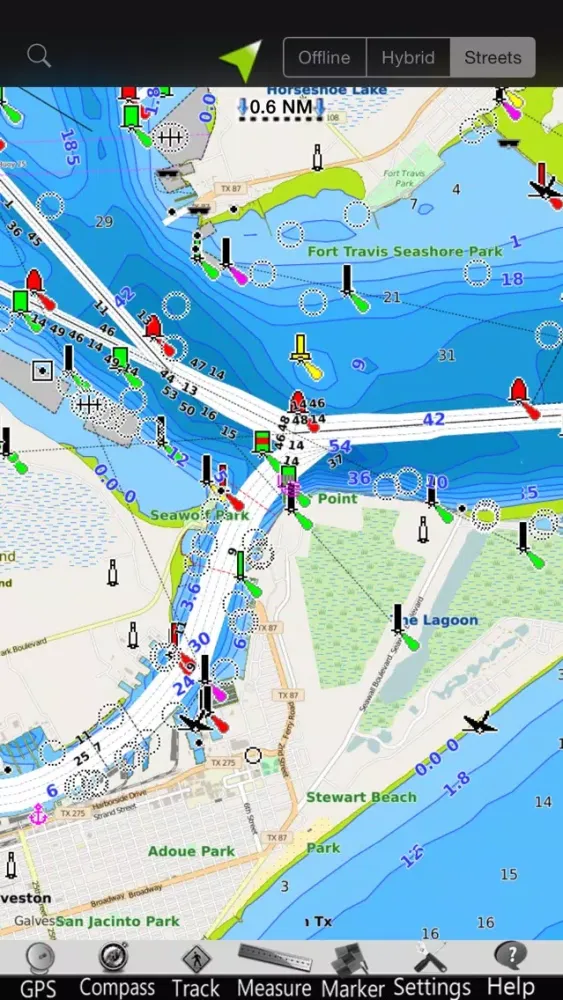 Tangkapan layar Texas GPS Nautical Charts